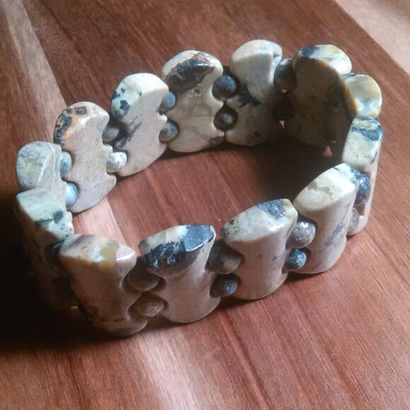 Yellow Turquoise Fancy Shape Stretch Bracelet - Picture 8 of 12